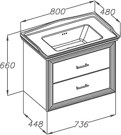 Opadiris Тумба под раковину Карат 80 серебро – фотография-5
